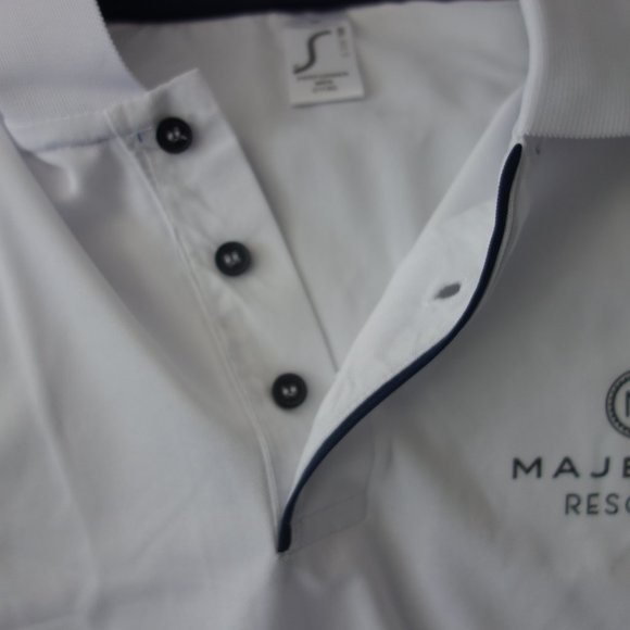 Majestic Resorts Performer Men 01180 SOL'S White Polo Size M - Picture 4 of 8